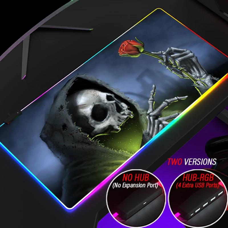 ȭ  RGB ũ  Ƽ  Hela Grim Reaper Mousepad   DIY ũ Ϳ Osiris 콺 е  4 USB Ʈ Ʈ Ʈ
